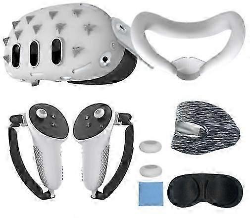 7pcs Zubehör Set Silikon VR Front Shell Protector Controller Griffe Abdeckung Anti-Scratch Schutzhülle Gesichtsabdeckung Objektivabdeckung für Quest 3