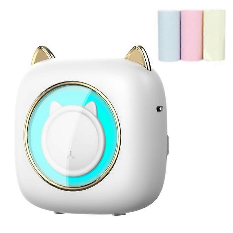 C23 Atmosphere Light Thermal Printer C23 White+3 Rolls Color Paper