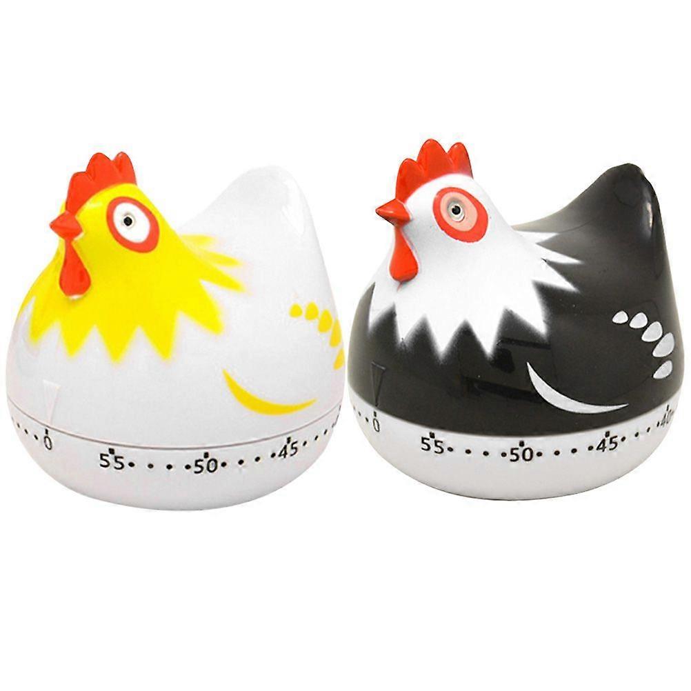 2pcs Hen Design Mechanical Timer Restaurant Cooking Timer Home Baking Timing Tool