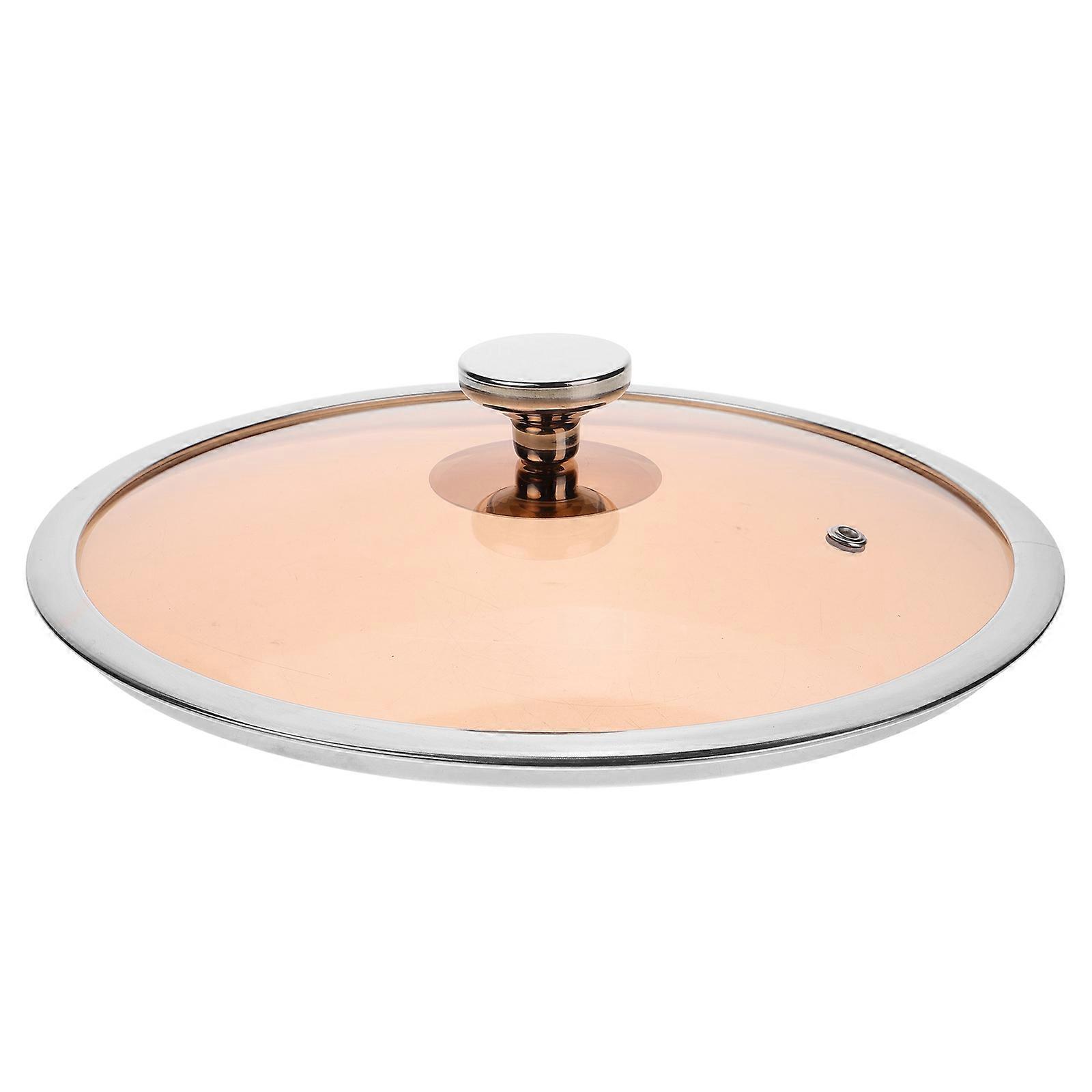 Glass Lid Pot Cover Transparent Design Round Shape Universal Fit Kitchen Use 1Pack