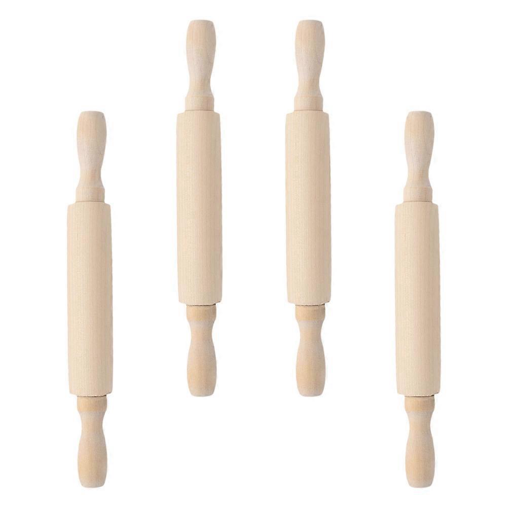 Beige Plastic Rolling Pin for Kitchen Use with Smooth Surface and NonSticky Design 4 Pieces