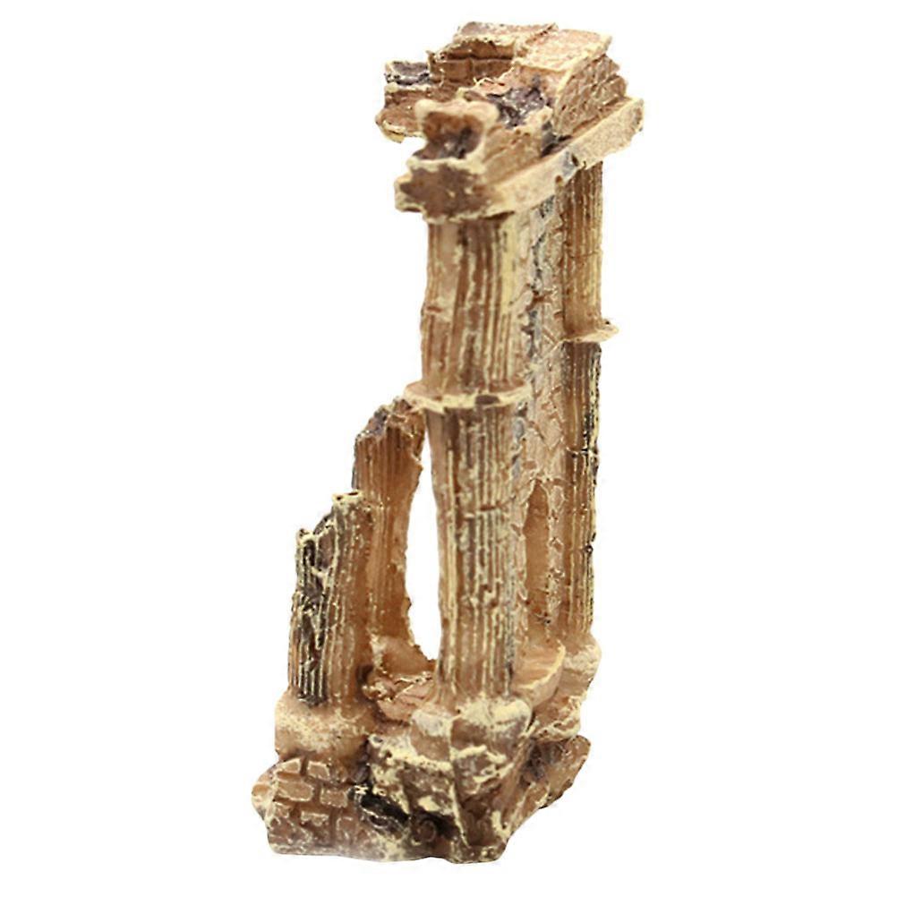 Aquarium Roman Column Decor Realistic Underwater Ornament for Fish Tanks Enhancing Natural Aesthetics in Roman Style for Aquatic Environments