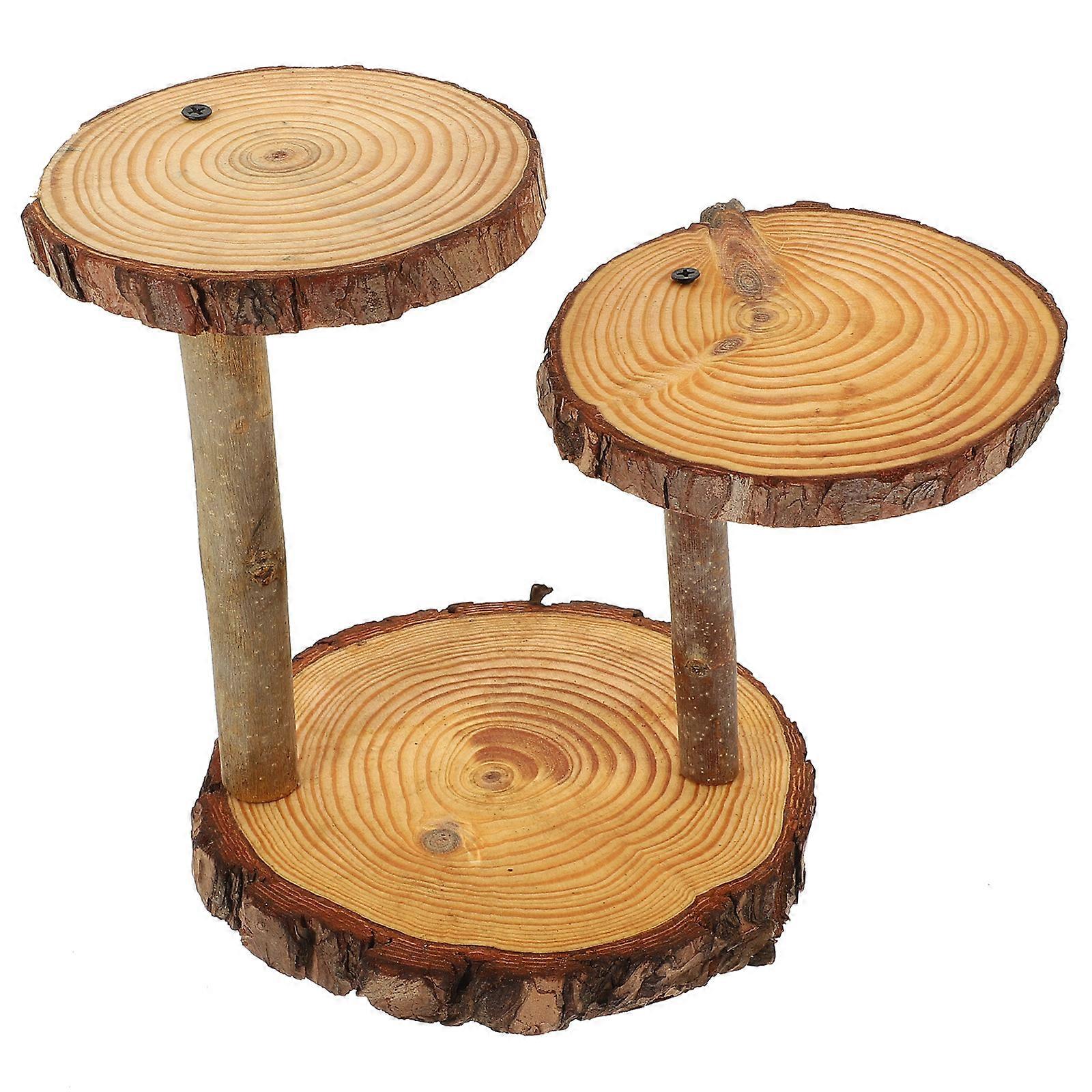 Rustic Cake Stand Food Display Storage Elegant Design Khaki Color 24X19X14CM Size 1Pcs