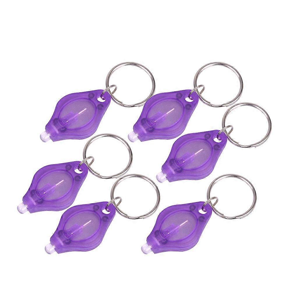 Mini Led Keyring Light Torch Lamp Key Holder Purple Plastic For Camping Light 15Pack