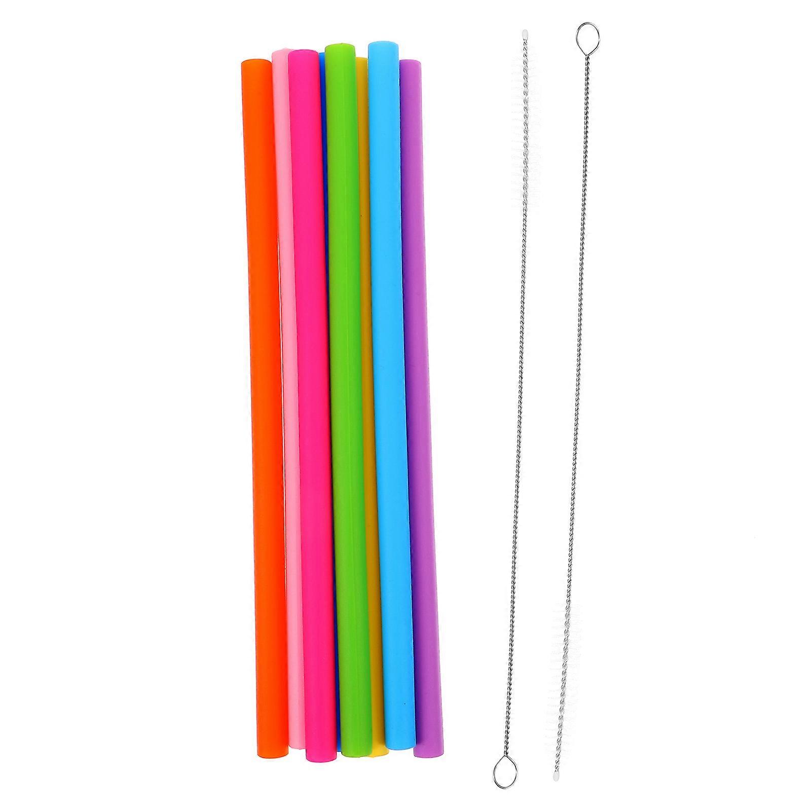 Reusable Silicone Drinking Straws with Cleaning Brush – Bendable & Colorful Design for Smoothies, Milk Tea, Party, and Travel Use – Elegant and
