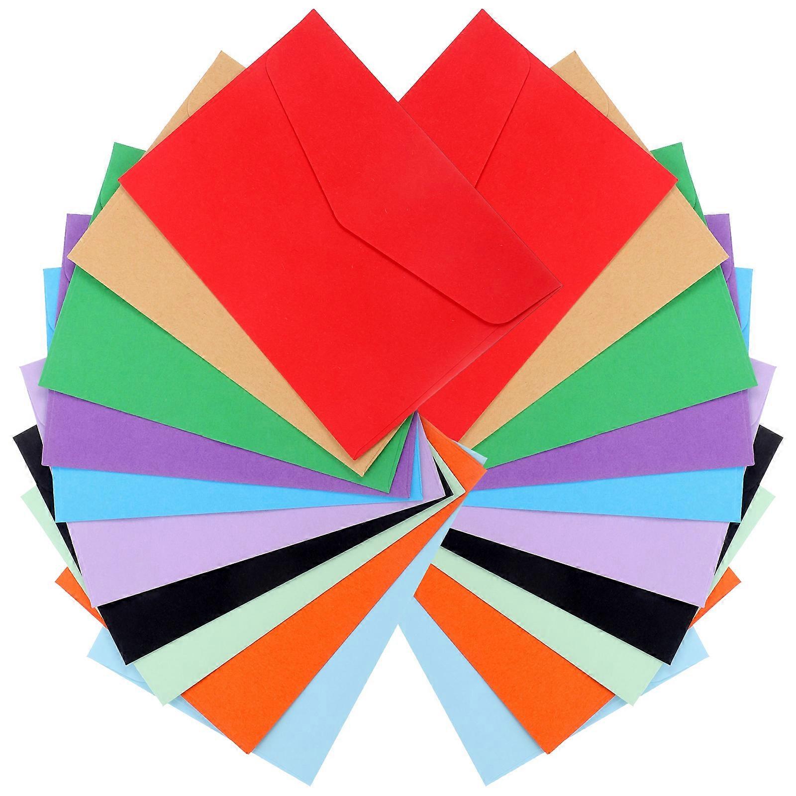 Storage Card Small Envelope Colored Empty Envelopes Privacy Protection Cash Storage Envelopes 11.50X8.20X0.10CM 60Pcs