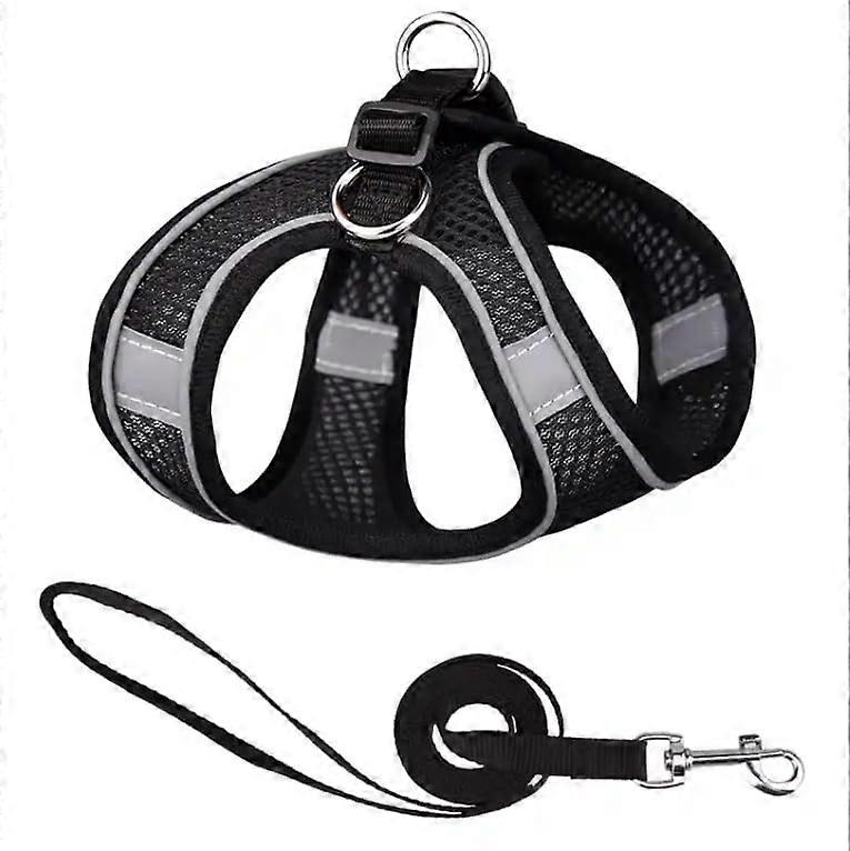 AirFlow Mesh Dog Harness Adjustable, Reflective, and Lightweight Vest for Safe and Comfortable Control Easy On/Off Design, Black Black