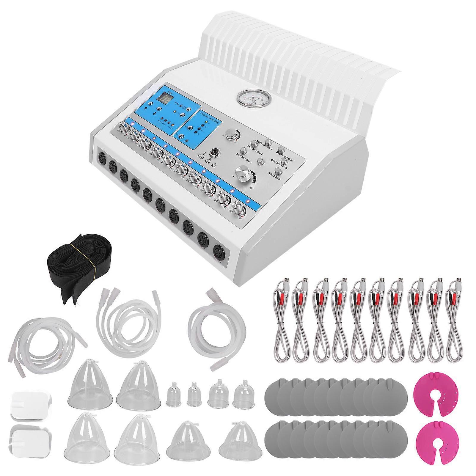 Body Slimming Machine Weight Loss Fat Burning Breast Beauty Device with Pumping Cups PatchesUS Plug 110V