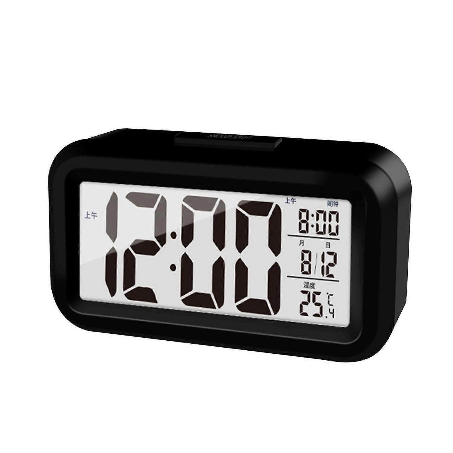 Digital Alarm Clock,4.3 Led Display With Temperature Larger Lound Light Control Portable Snooze Cale