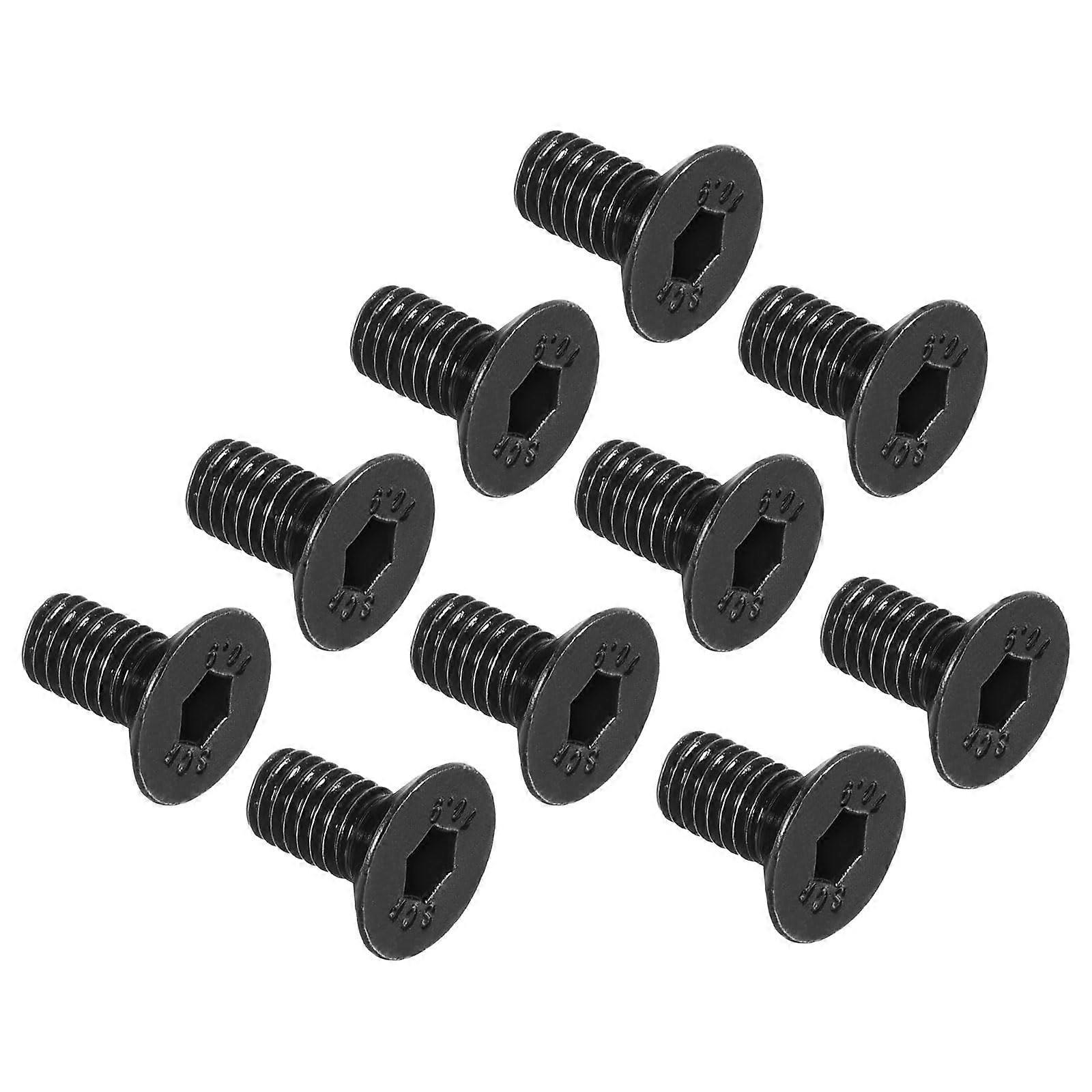 M5 x 10 mm Hex Socket Flat Head Countersunk Screws x 50pcs 10.9 Alloy Steel Socket Head Cap Screws for Machinery and Furniture, Black