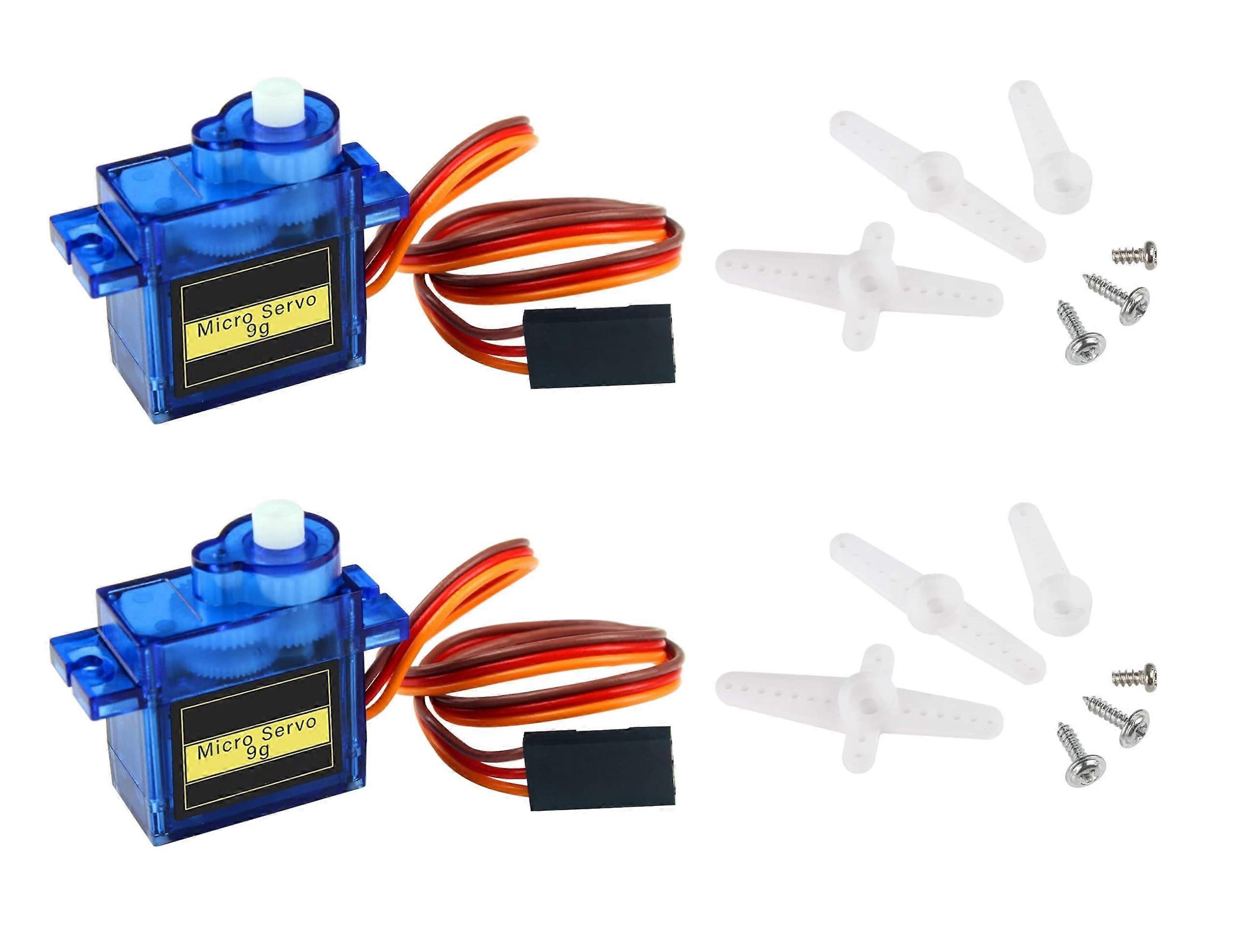 9G Micro Servo Motor Mini Model Servos, for RC Airplane Robot Helicopter, 2 Pieces (Blue)