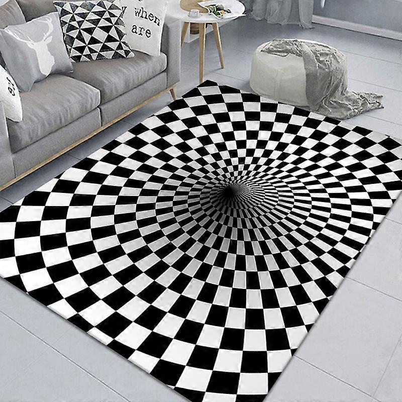 3D Stereo Rectangular Visual Geometric Living Room Carpet, Size: 40x60cm