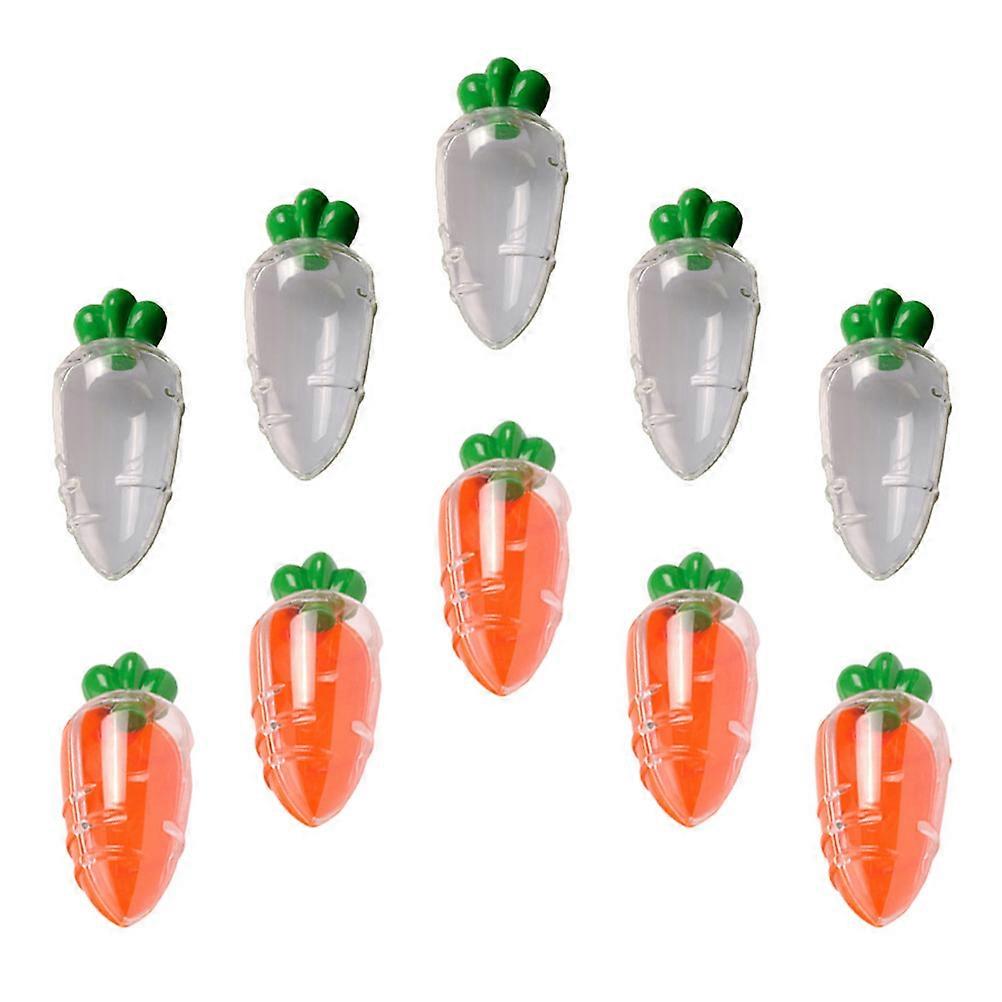 Detachable Carrot Shaped Candy Boxes for Storage Use Made of Durable Plastic in Assorted Colors 10 Pieces