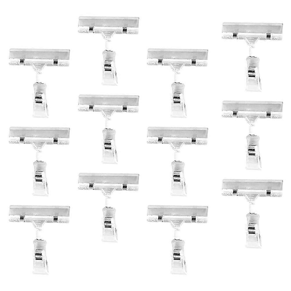 Label Display Clips Rotatable Plastic Sign Holders Business Exhibition Retail Store Use Dual-Head Design Simple Structure 30Pcs