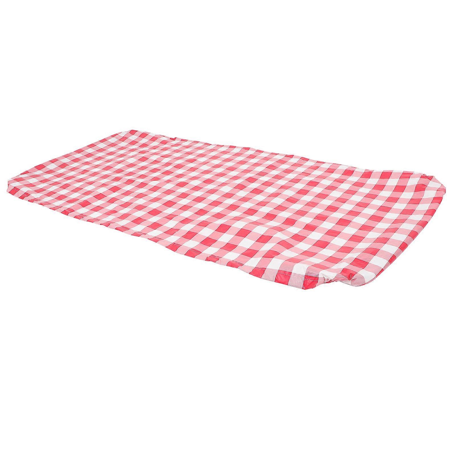 Red Outdoor Patio Table Cover with High Elasticity for Camping PVC Flannel Fits Various Table Sizes