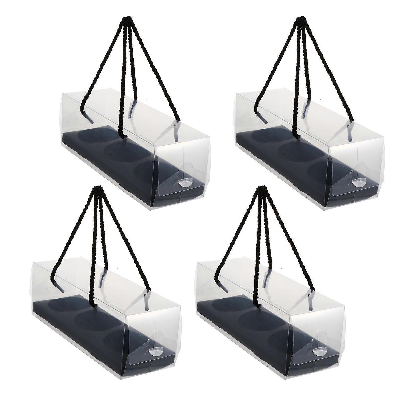 Black Bakery Boxes Made of Material with Handle Design for Storage 10 Pieces