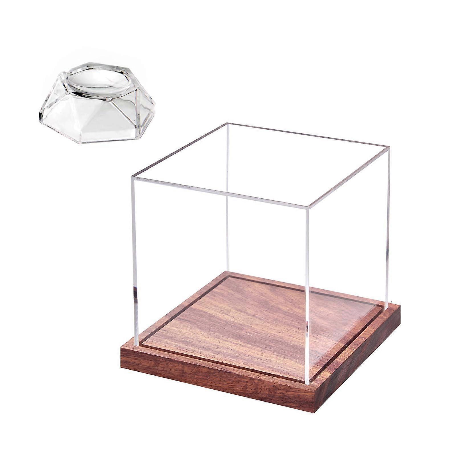 Sun Protection Baseball Display Case with Durability Acrylic and Wood Base for Individual Ball Signatures, Protection 1 Pack