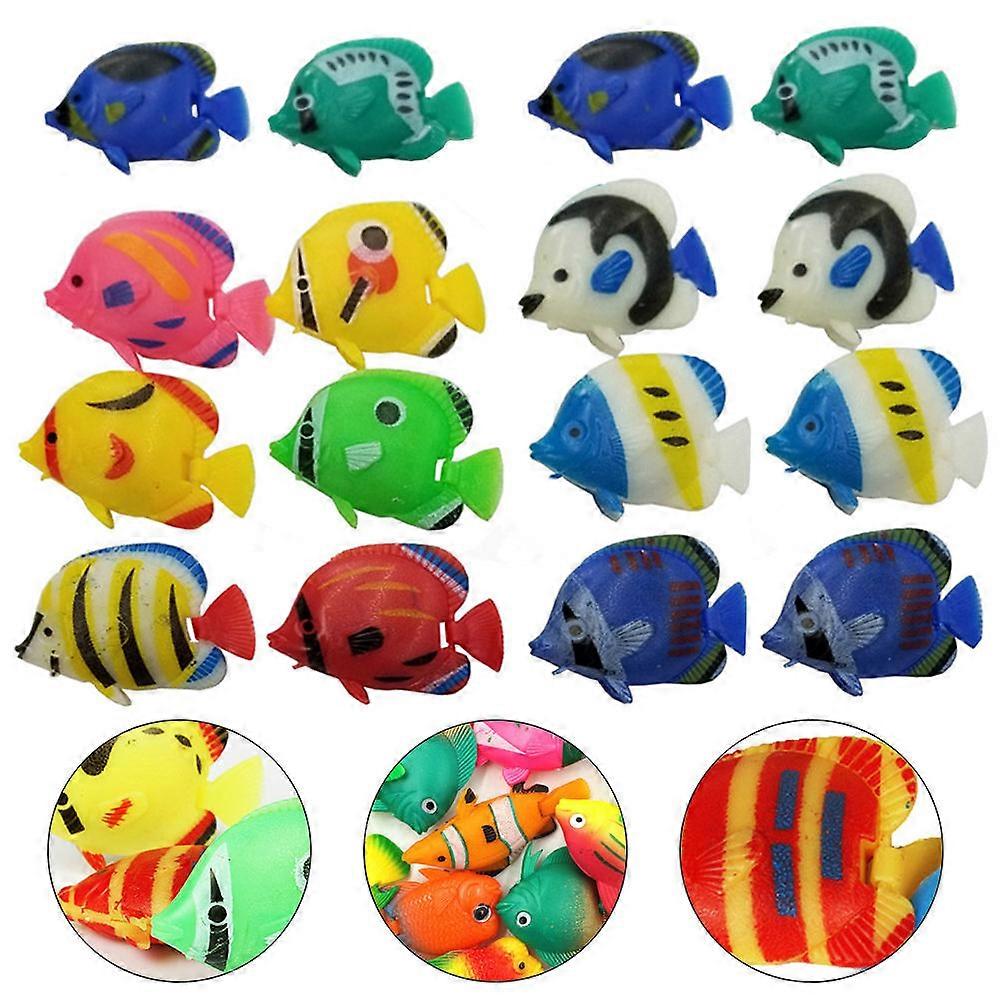 Fish Accessories Mini Size Realistic Shape Plastic Home Aquarium Kids Cognitive Learning 25Set
