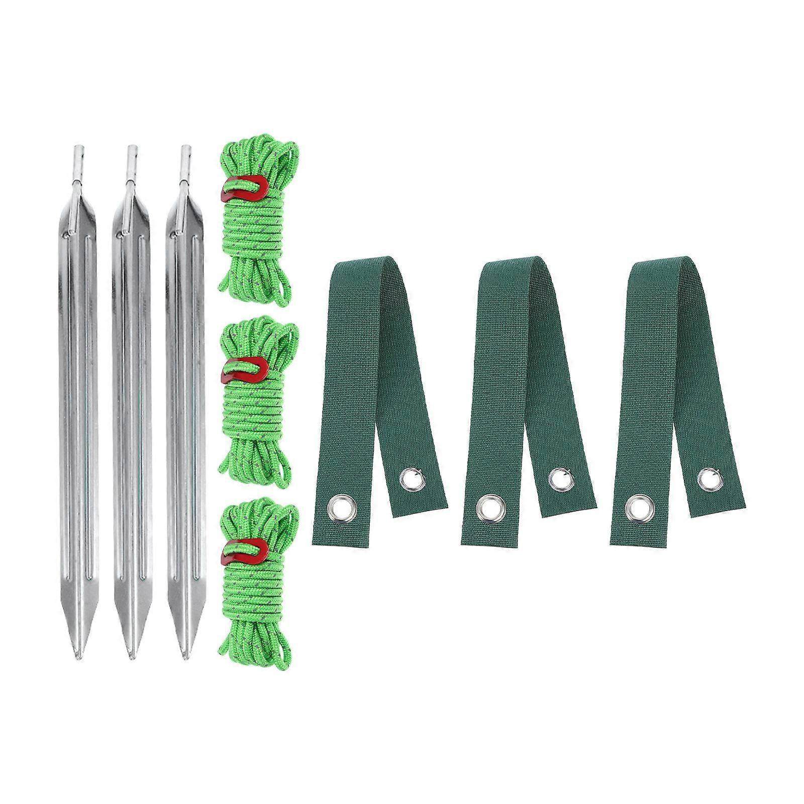 Tree Stakes And Supports Kit Heavy Duty Steel For Young Trees Protection Wind Resistance Easy Installation 9Pcs