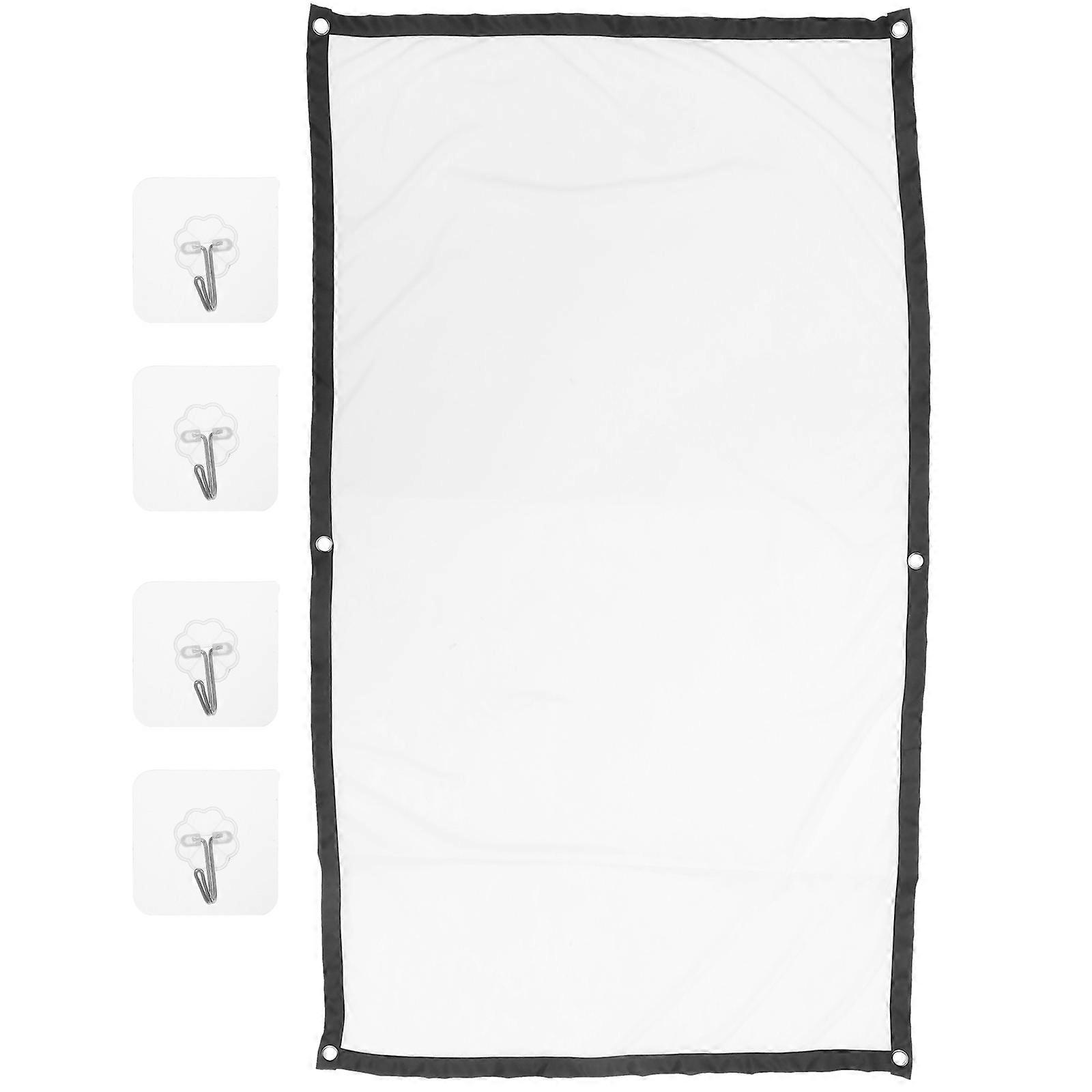 Wall Projector Screen Foldable Projection Movies Screen 60 Inch Light Absorption 1Set