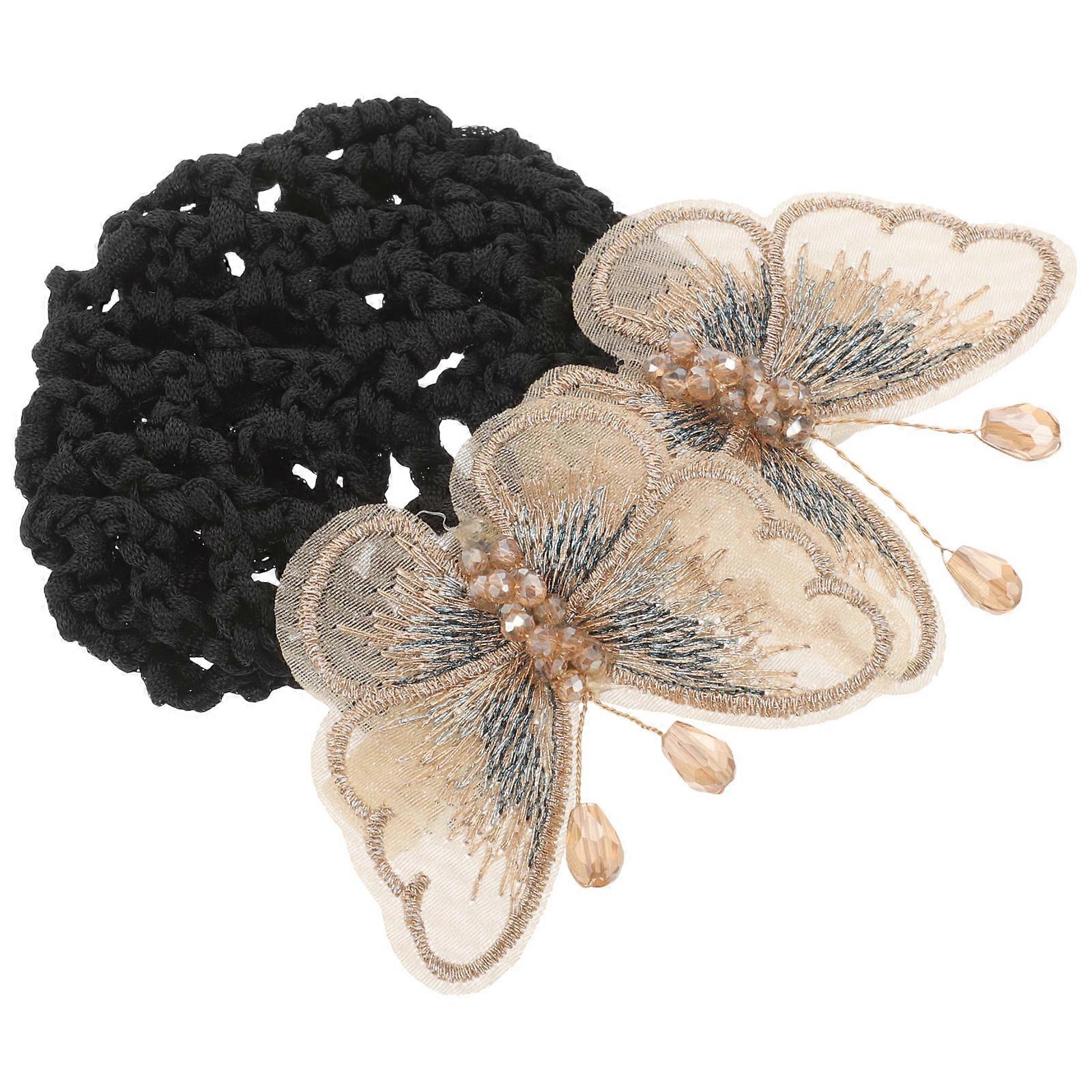 Elegant Butterfly Hair Bun Clip Cover Net for Women – Strong Hold, High Elasticity Hairnet for Professional Settings and Events
