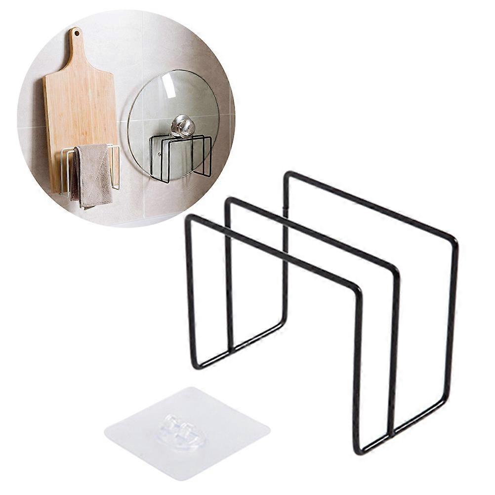 Black Iron Cutting Board Rack and Pot Lid Holder Kitchen Storage Organizer for Cabinet Shelf Accessory