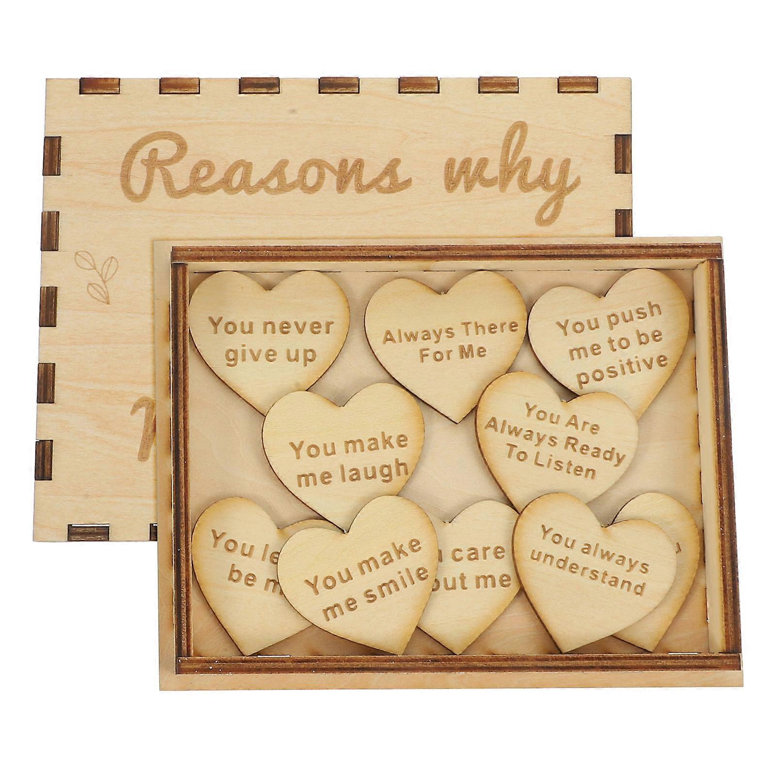 Special Friend Gifts Wooden Friendship Box Graduation Present Smooth Finish Carved Messages 1Set