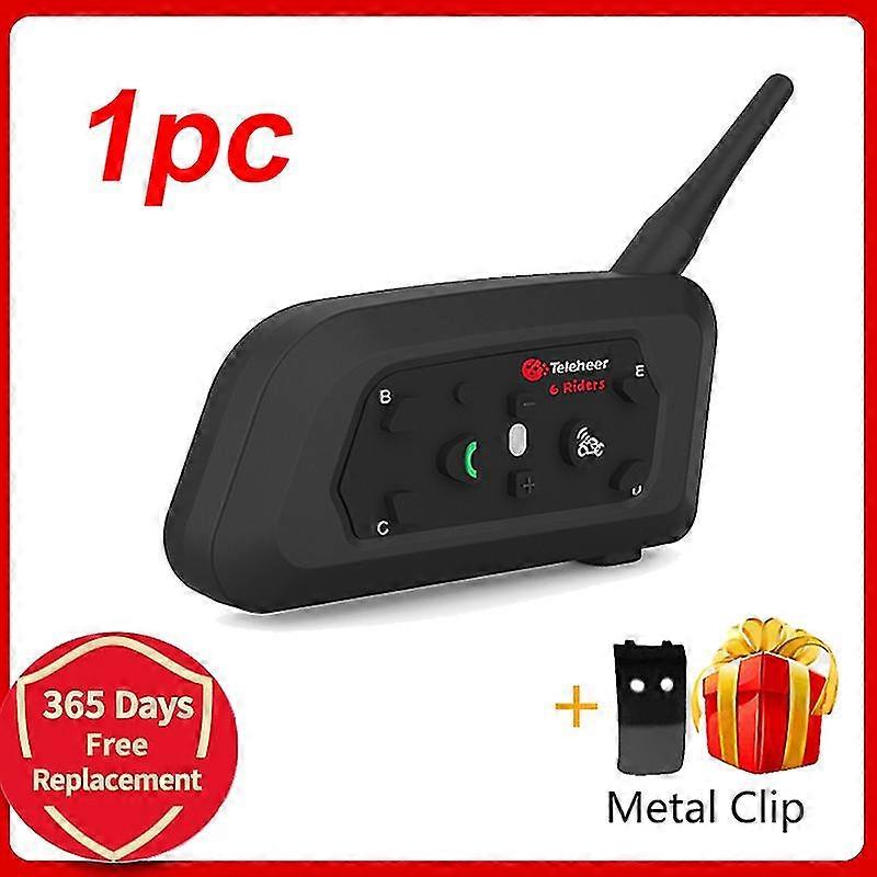 2025 Updated version!! V6 Plus Motorcycle Helmet Bluetooth Headset Intercom 1500M Full Duplex Intercom Waterproof GPS Communicator~13079