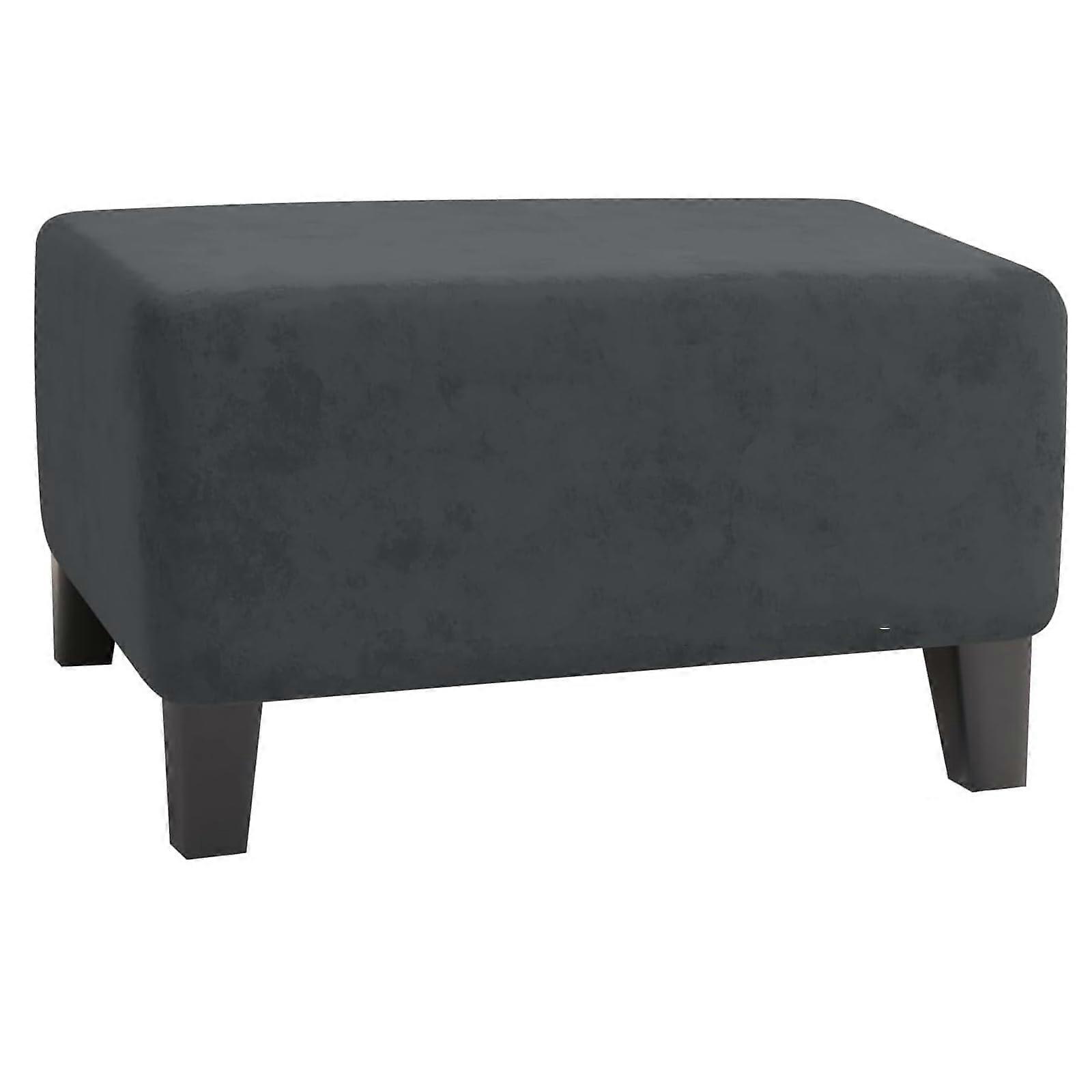 Sam Ottoman Slipcover Rectangular, Stool Cover with Elastic Bottom Washable Sofa Cover  Grey Medium