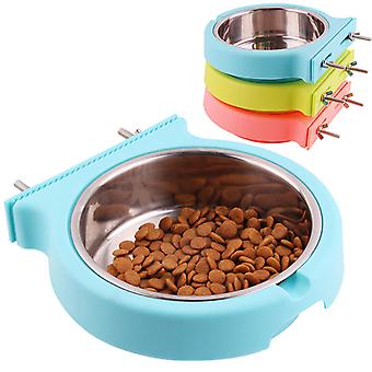 Pet Hund Feeding rustfrit stål drikkeskål holdbar hængende pet skåle