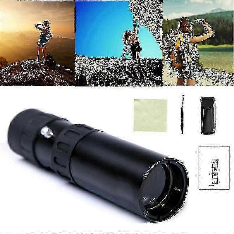 Zoom Monocular Pocket Telescope, 1 stk., Sort