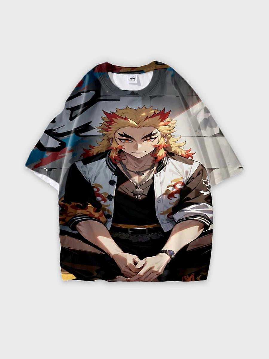 T-shirt round neck Character Pattern loose short sleeve P3117
