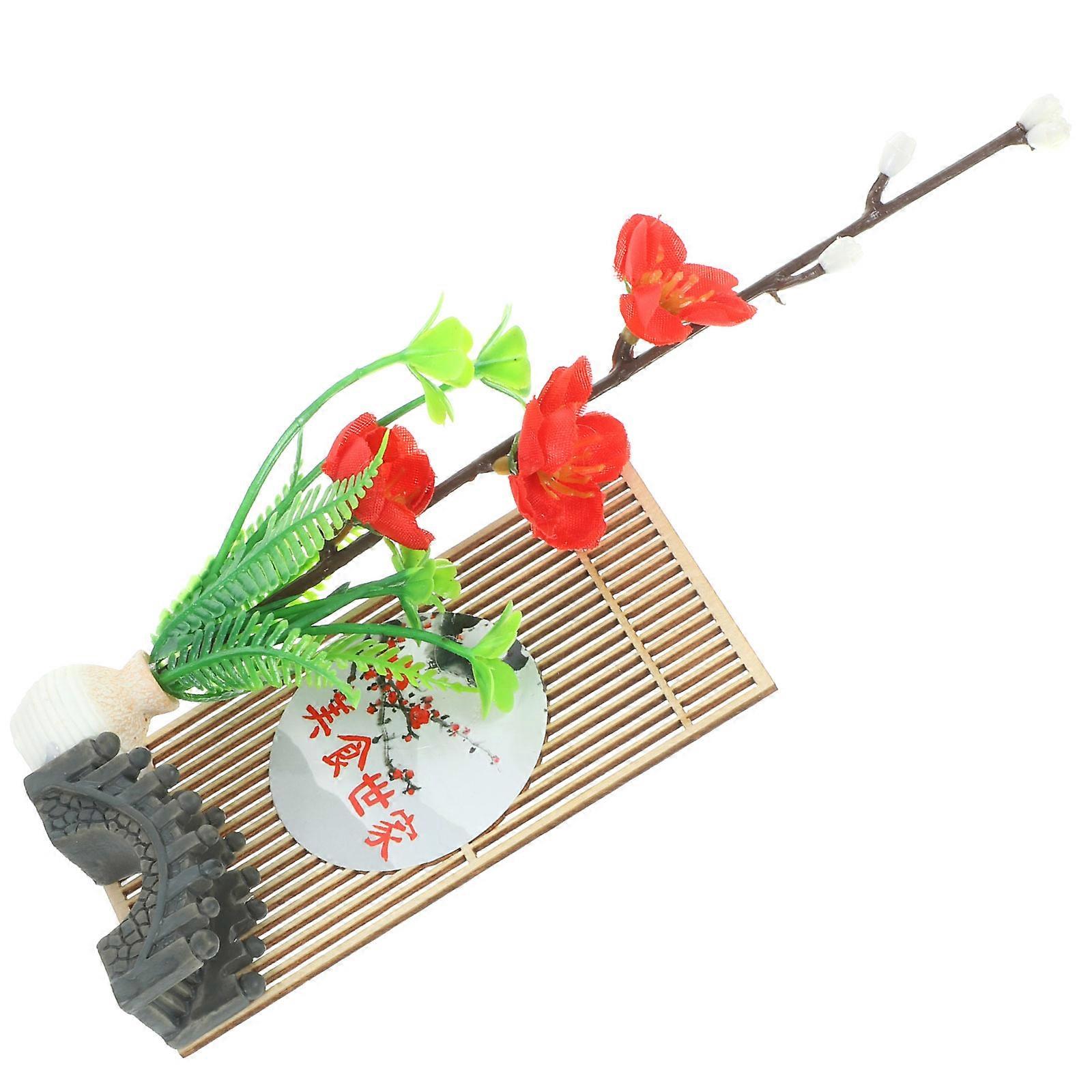 Dining Table Sushi Plate with Flower Decorative Plum Blossom and Orchid Design 2pcs
