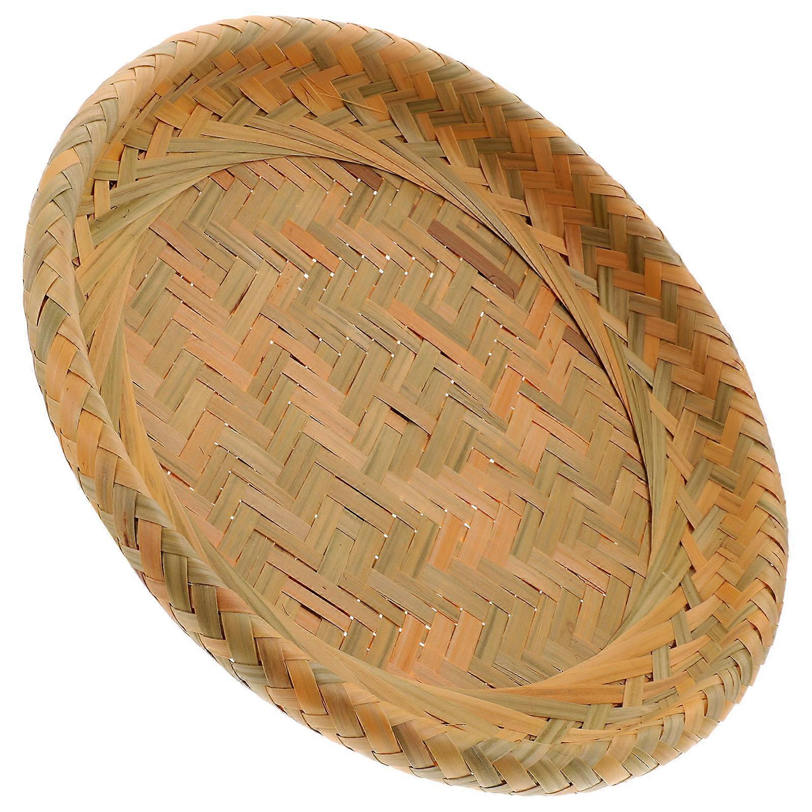 Woven Basket Tray for Bread Snack Serving Ideal as Desktop Bread