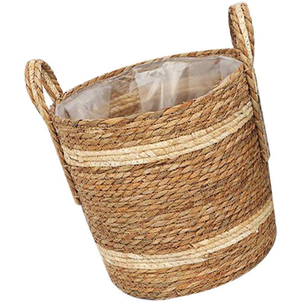 Basket With Handle For Wedding Use Rustic Decorative Basket Home Use Brown Contemporary Design 1Set