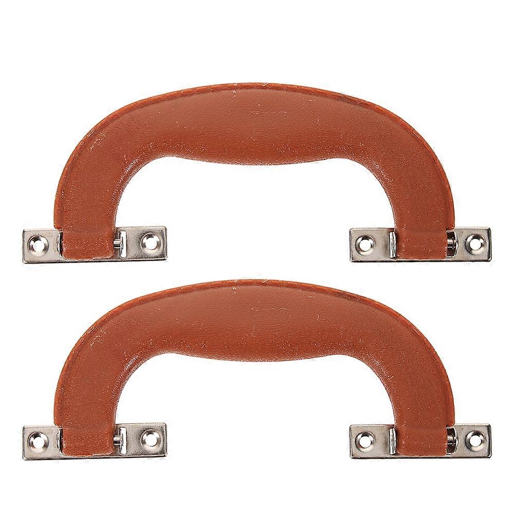 Suitcase Handle with Zinc Alloy Base Luggage Pull Handle Repair Part Ergonomic Design Vintage Travel Cases 2Pcs