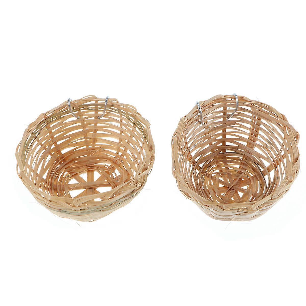 Khaki Handmade Bird Nest for Pets with Hook Design Perfect for Parrot Use plastic