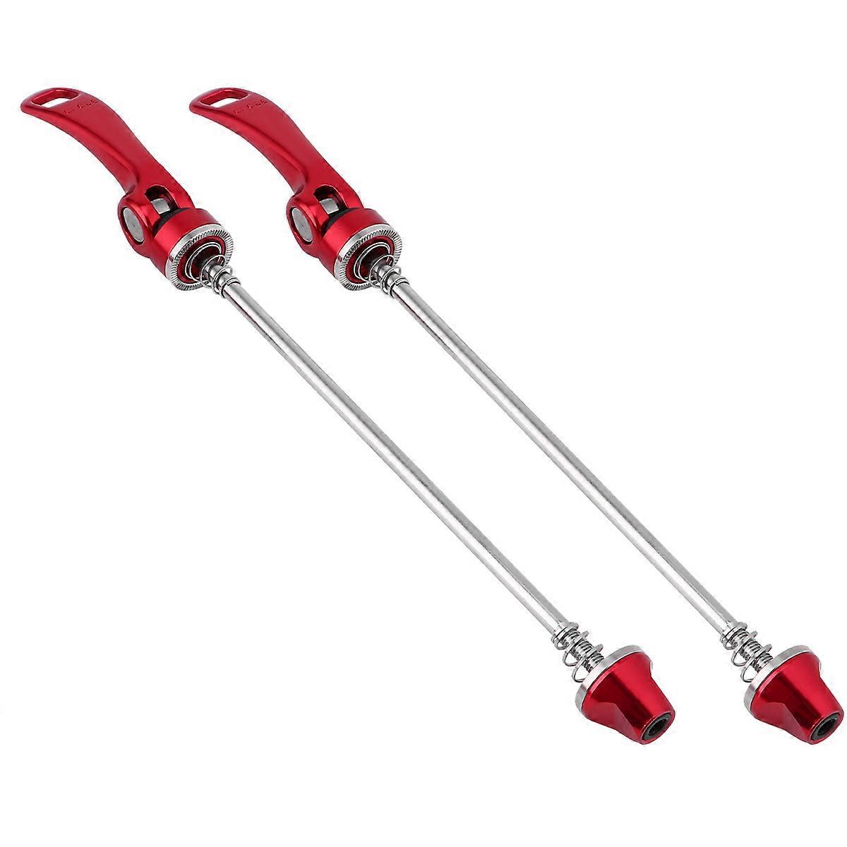 Hub Quick Release Lever for Bicycle Use Made of Aluminum Alloy and Steel Red Pair