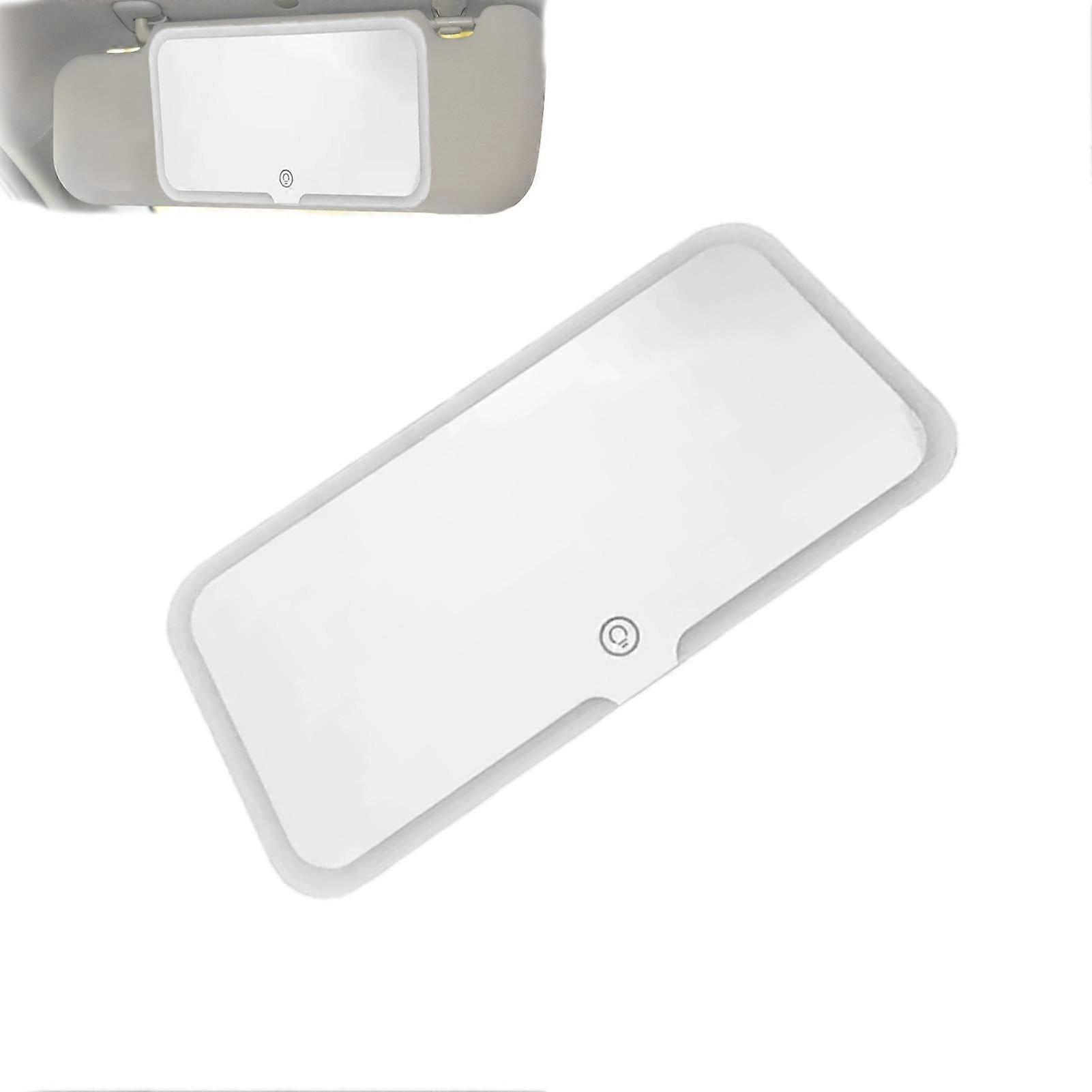 Car Cosmetic Mirror with Lights, Rechargeable LED Mirror for Sun Visor, Portable Makeup Mirror with Touch Sensor