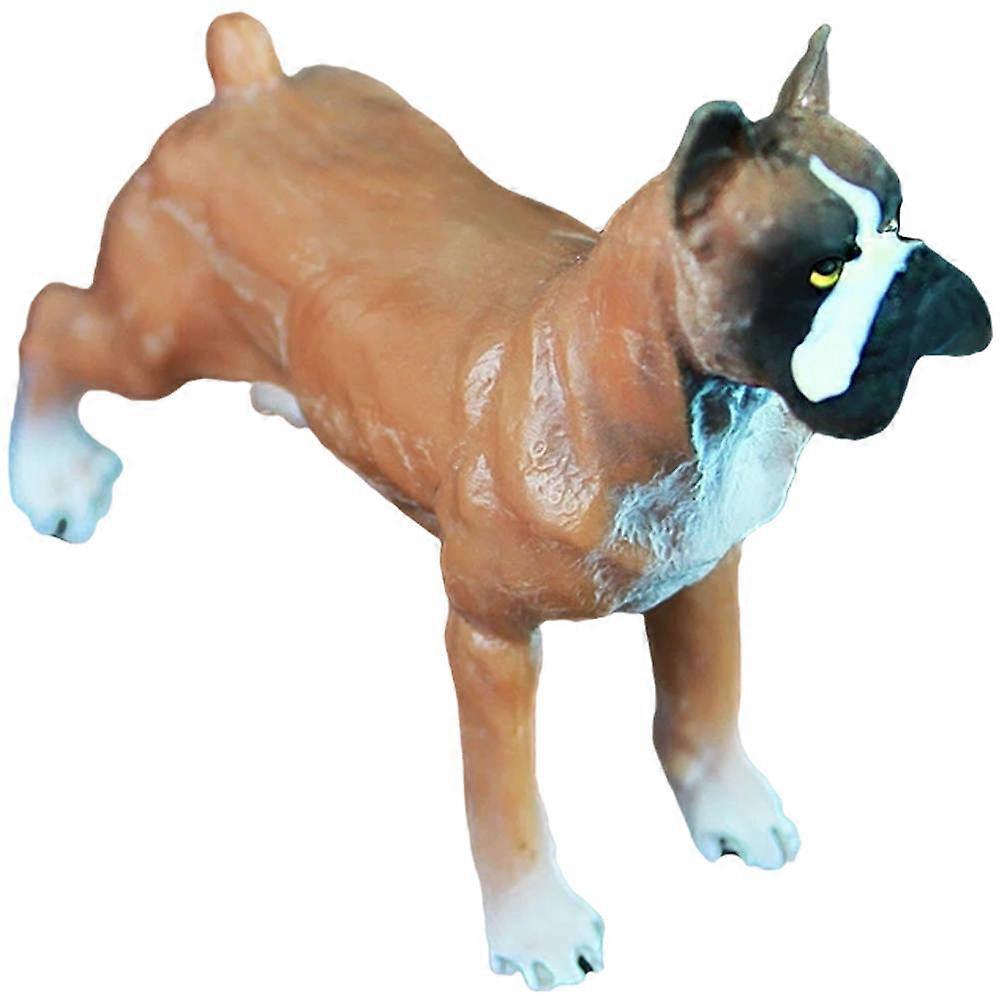 Brown Plastic Small Dog Statue for Decoration Standing Puppy Model Craft Accessory 7.5 Inches