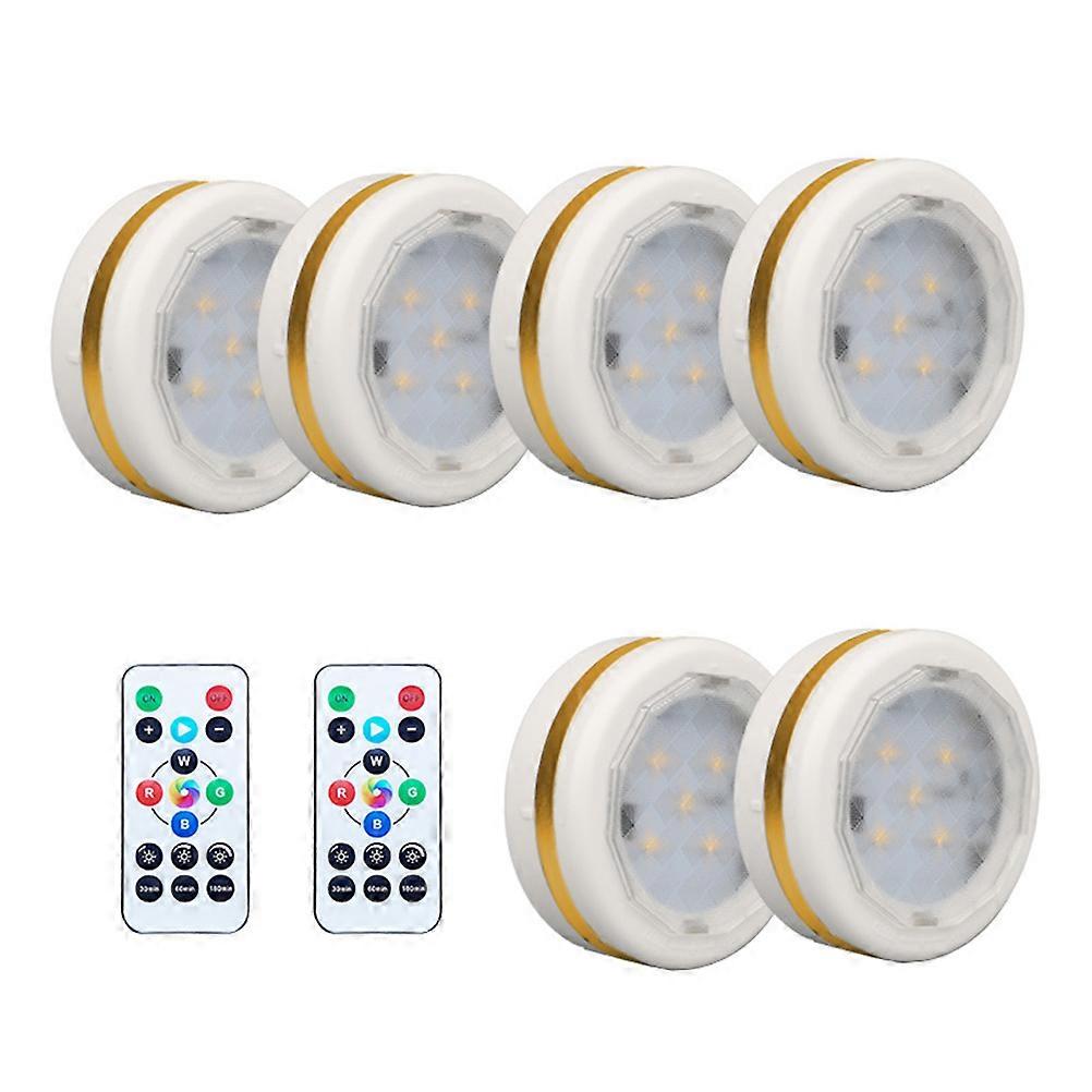 LED Night Lights for Cabinet Decorative Use Remote-Controlled Energy Saving Functionality 6X6X2CM 1 Set