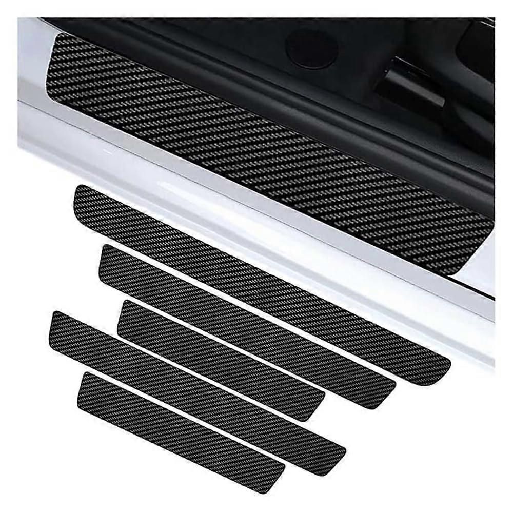 5pcs Car Door Sill Protector for SsangYong Rexton 2006-2023 and Rodius 2016-2023, Carbon Rear Bumper Scratch Film