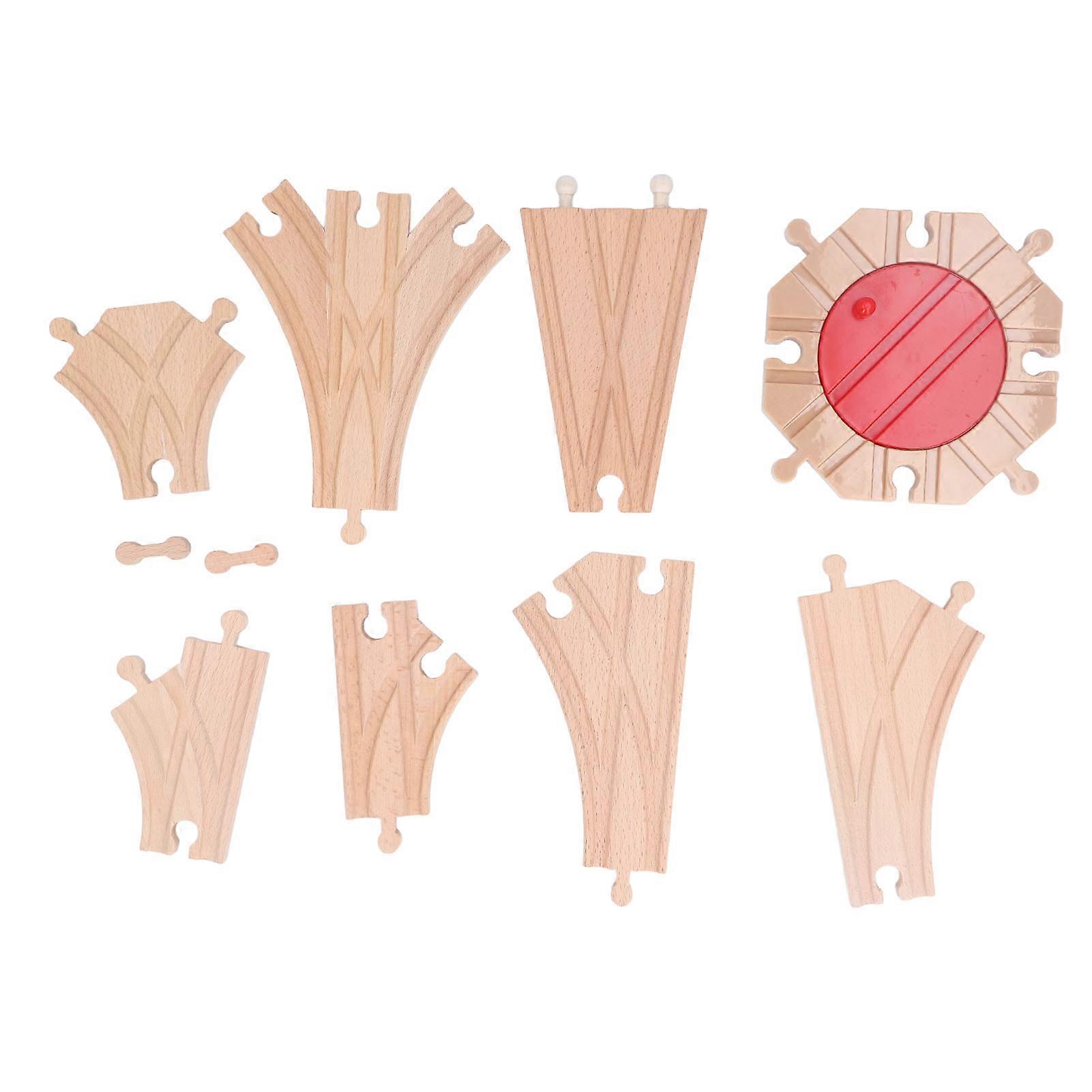 Wooden Train Track Set for Toddlers Assembly Kit Building Toys Educational DIY Wooden Train Track Expansion Pack Pack C