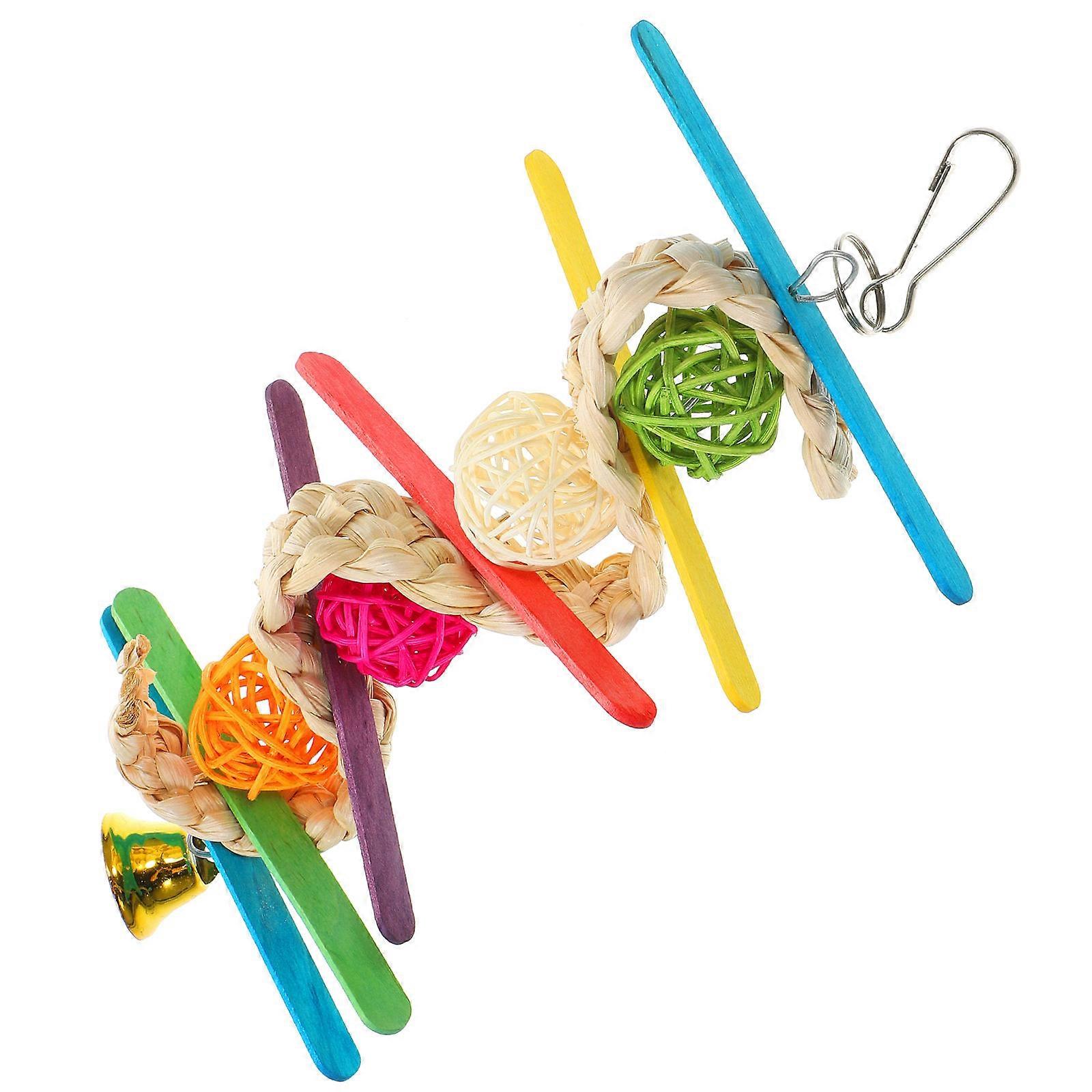 Durable Synthetic Bird Chew Toy for Cage Decoration and Foraging Fun 7.5 inches