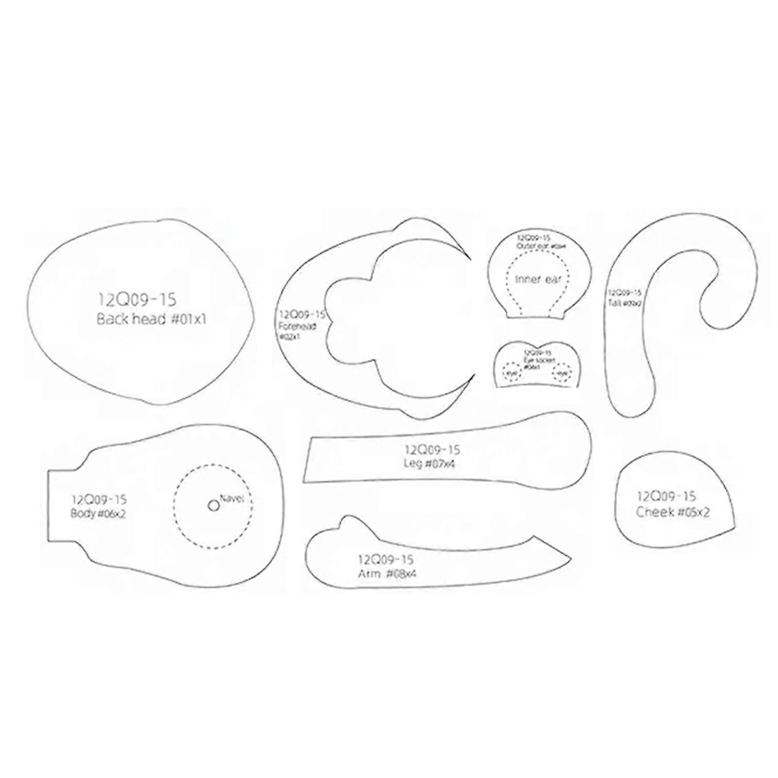 Acrylic Templates For Plush Toy Making Reusable DIY Crafts Sewing Stencil for Boy Girl Women Men