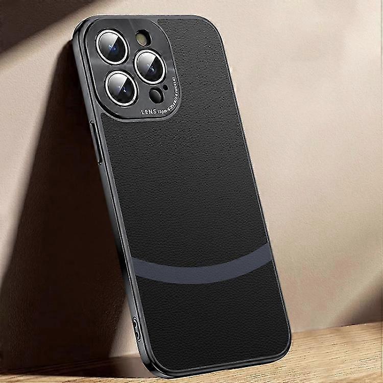 For iPhone 13 Gilt Leather Electroplated Phone Case