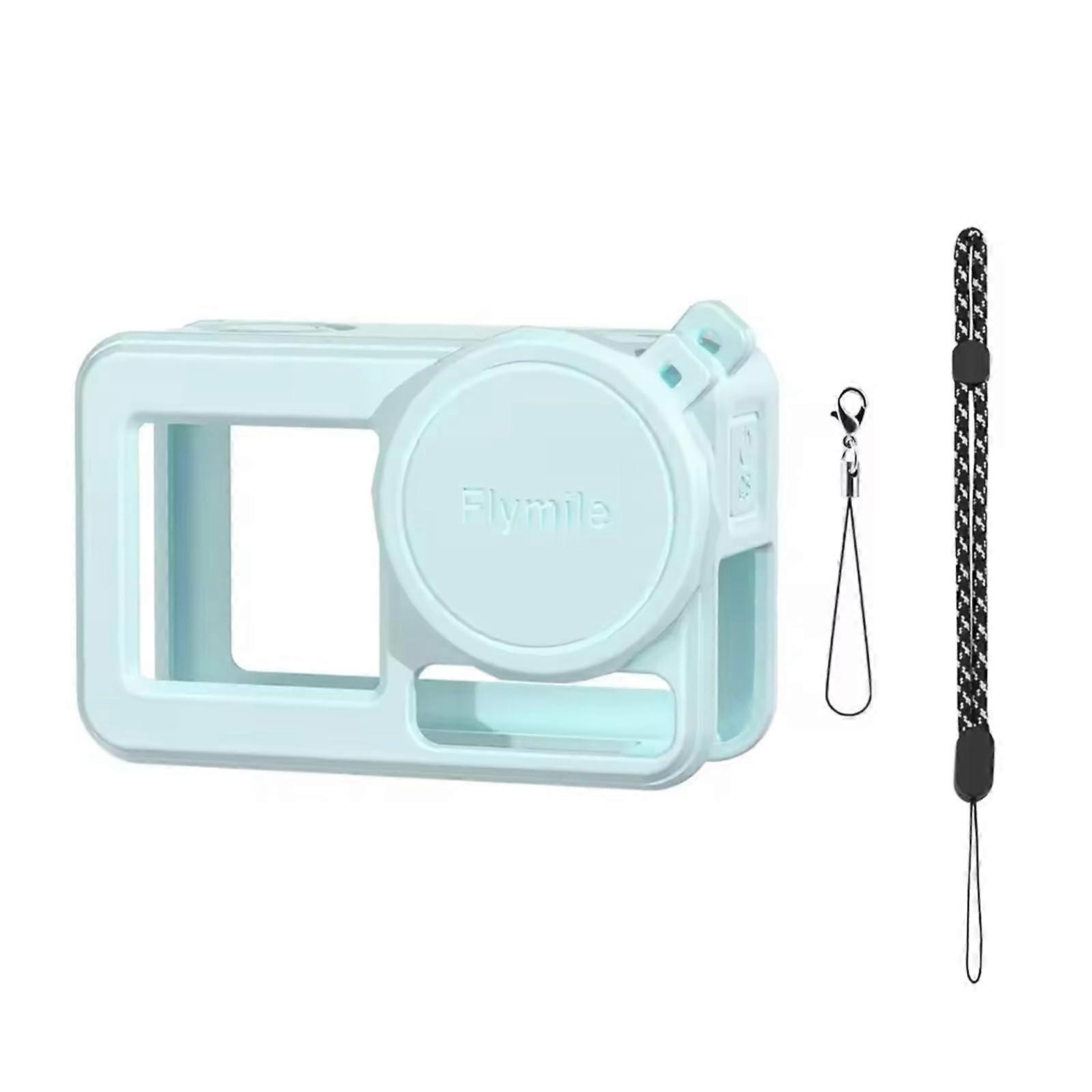 Robust silicone case for DJI Action 5 Pro  Shockproof with lens cover  Blue