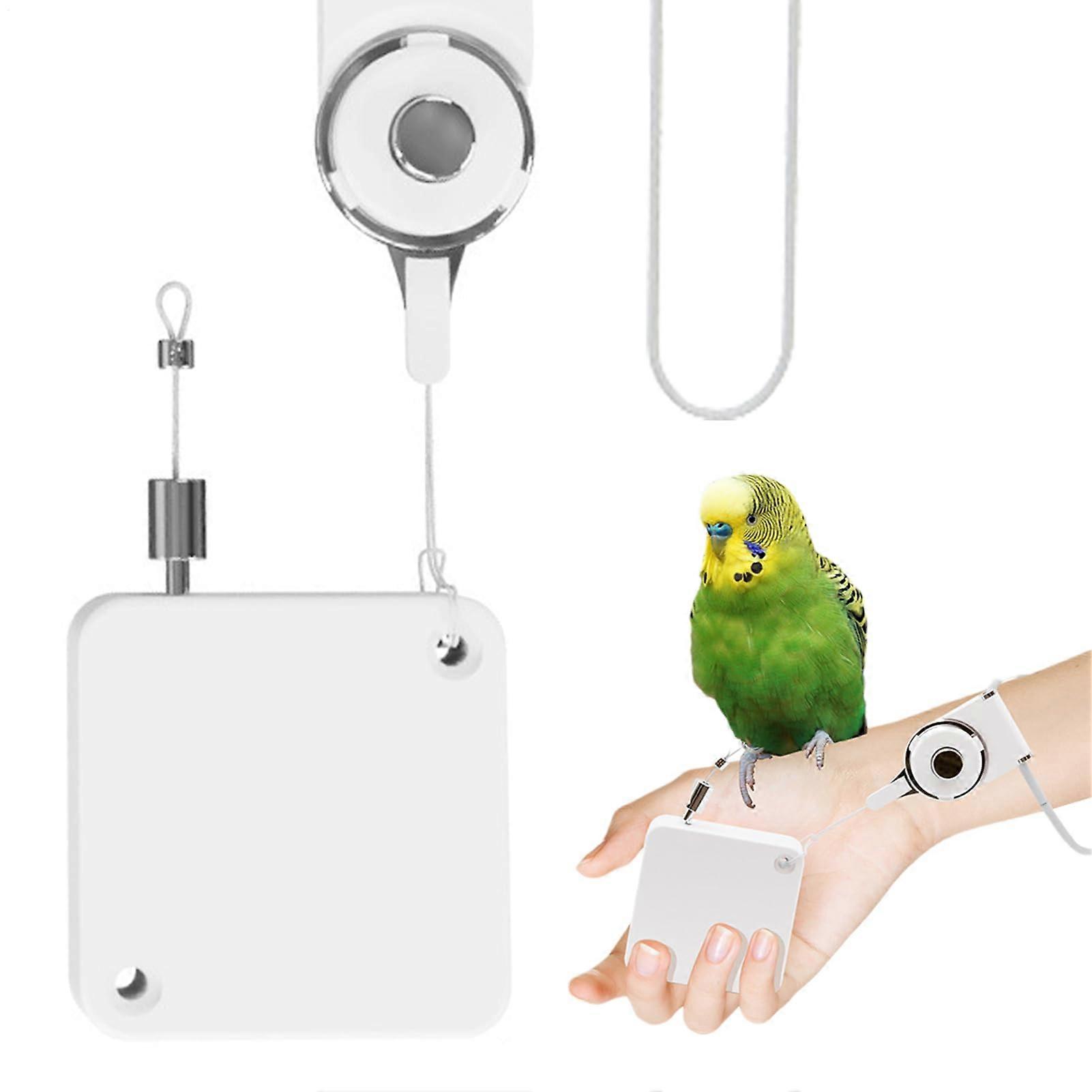 Bird Leash Cockatiel Harness And Leash, 2M Retractable Telescoping Leash For Conures, Soft Foot Ring, Adjustable White