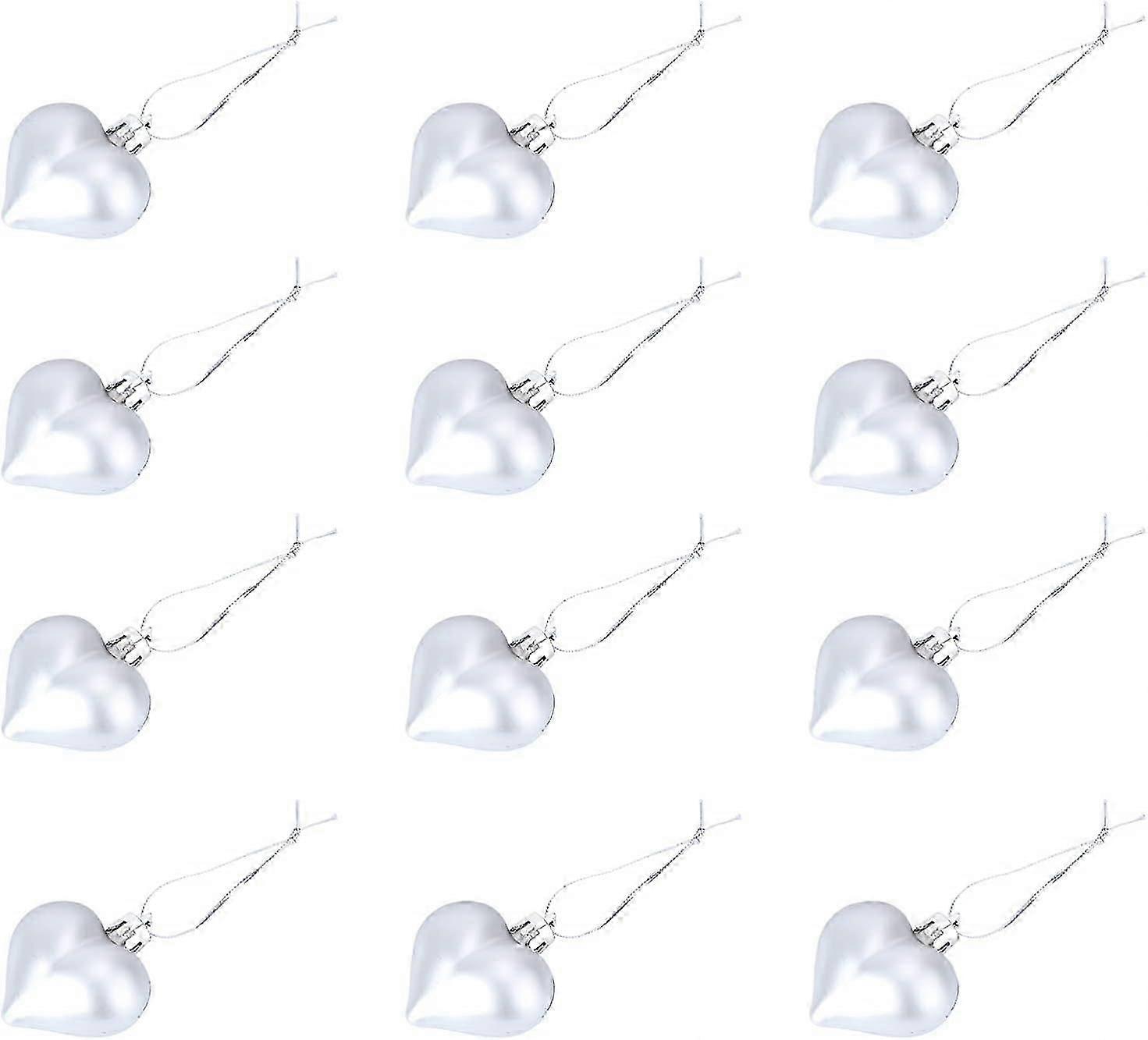 ツリーのためのバレンタインデーハートオーナメント、12pcsバレンタインツリーデコレーションバレンタインオーナメント