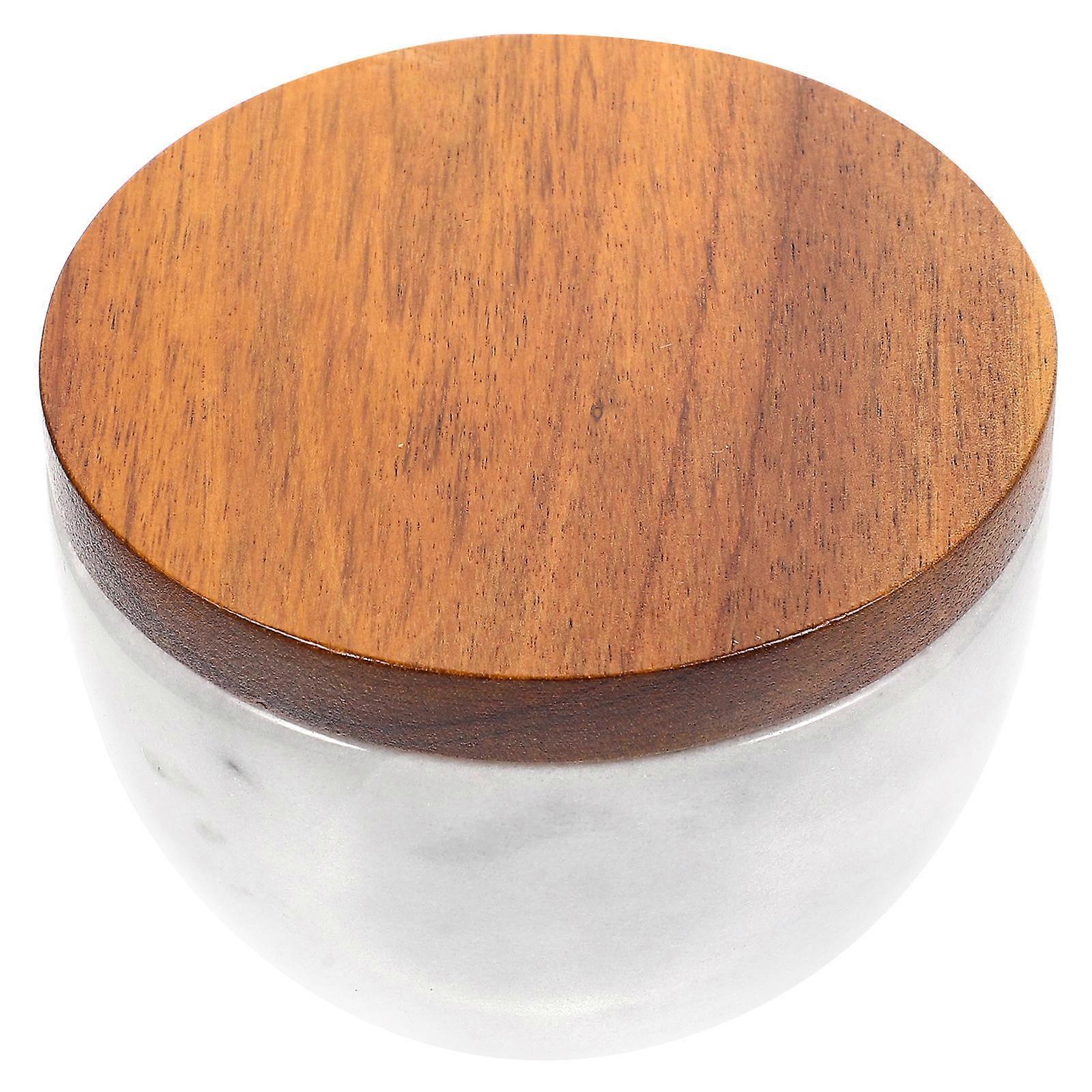 Ceramic Spice Container with Marble Printing 1 Set Condiment Jar for Kitchen Salt Storage